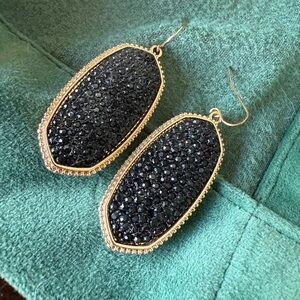 Kendra Scott Black and Gold Oval Earrings